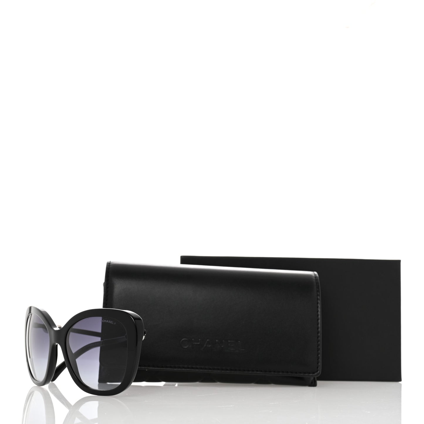 Acetate Butterfly Winter Pearl Sunglasses 5339-H Black