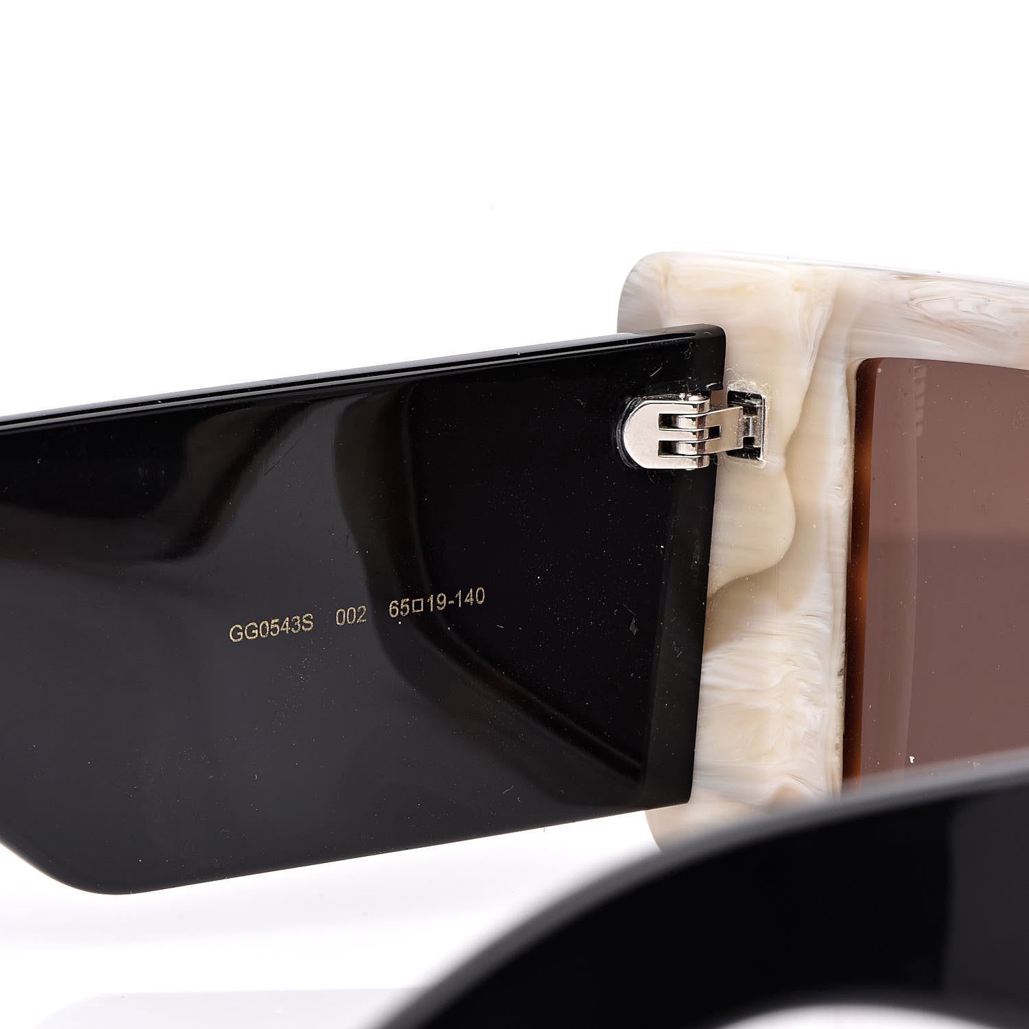 Gucci Acetate Rectangular Flap GG0543S Sunglasses White Black 6 of 8