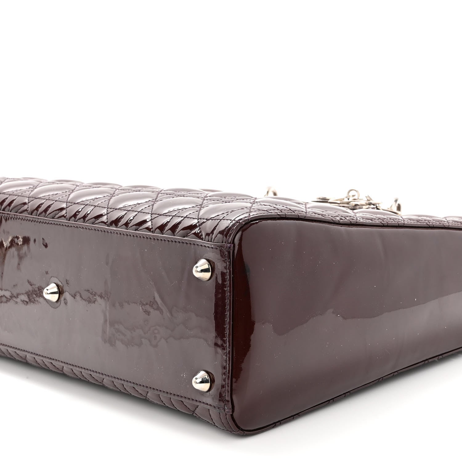 Christian Dior Patent Cannage Large Lady Dior Burgundy 8 of 10