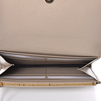 Balenciaga Chevre Gold Metallic Edge Hardware Money Wallet Gris Taupe 5 of 6