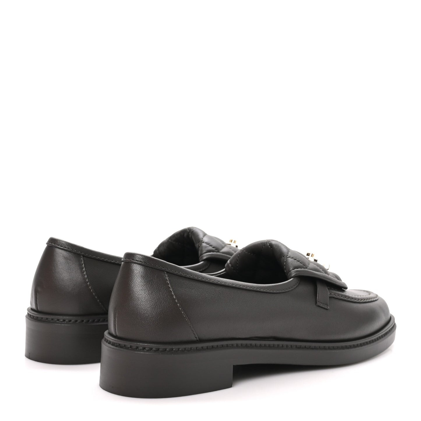 Lambskin Quilted CC Turnlock Loafers 40 Dark Brown
