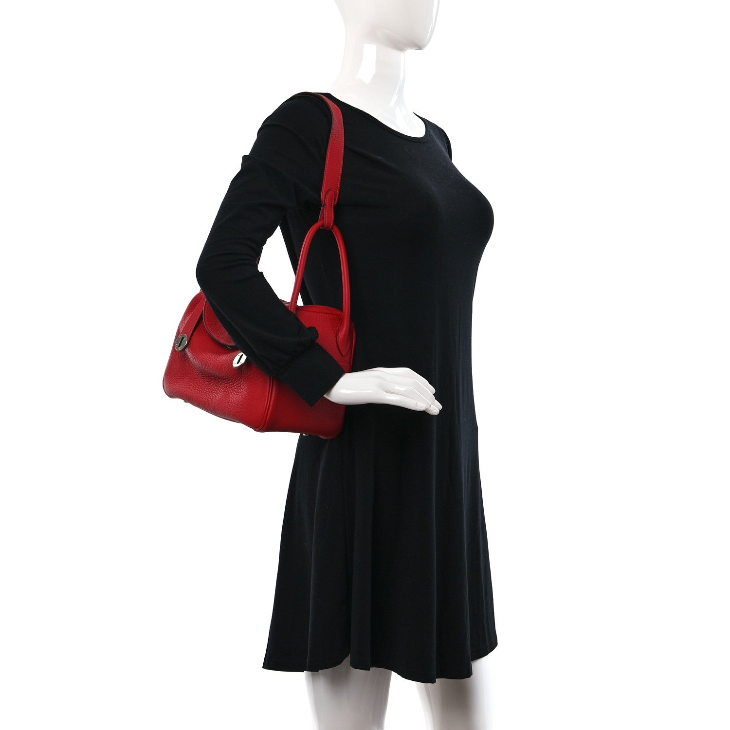 Hermes Taurillon Clemence Lindy 26 Rouge Casaque 2 of 11