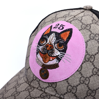 Gucci GG Supreme Monogram Bosco Patch Baseball Hat 59 Beige Malva 8 of 11