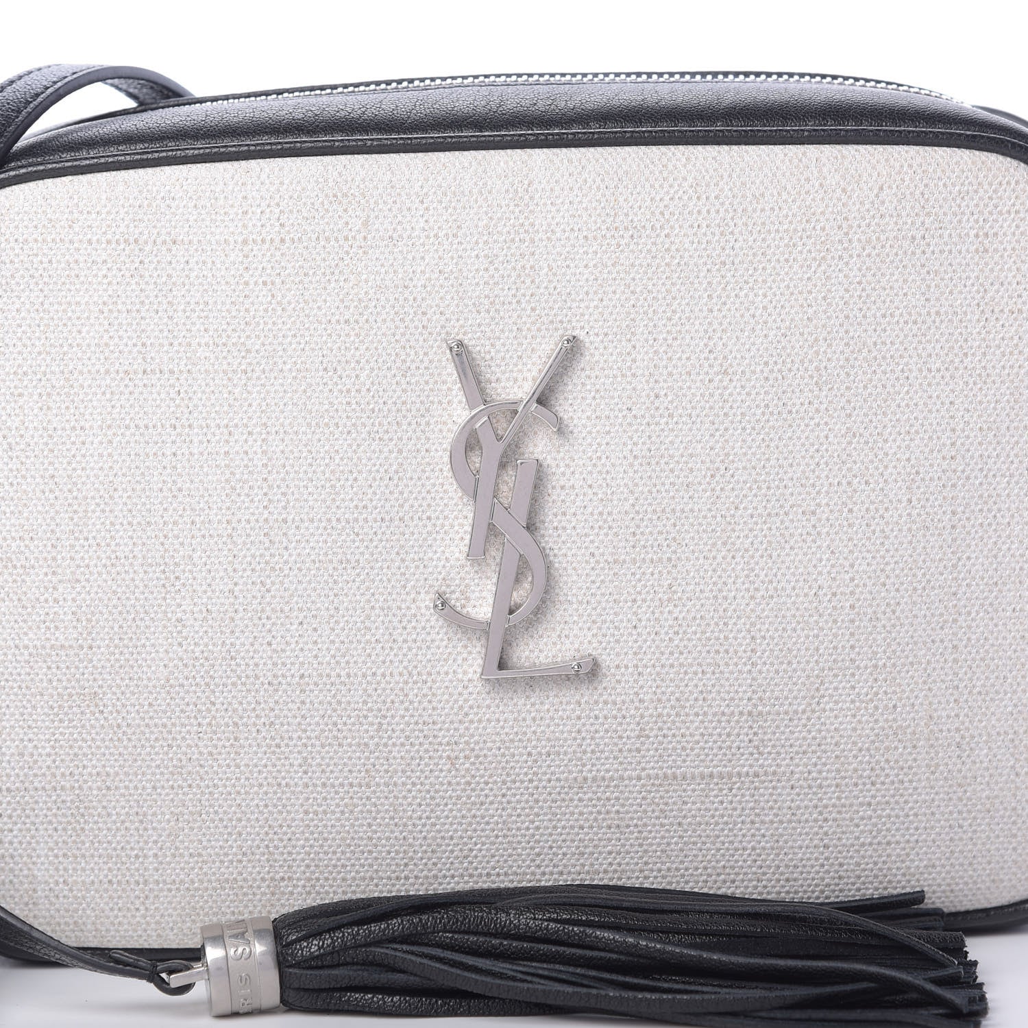 Saint Laurent Linen Canvas Monogram Lou Camera Bag Black 8 of 10