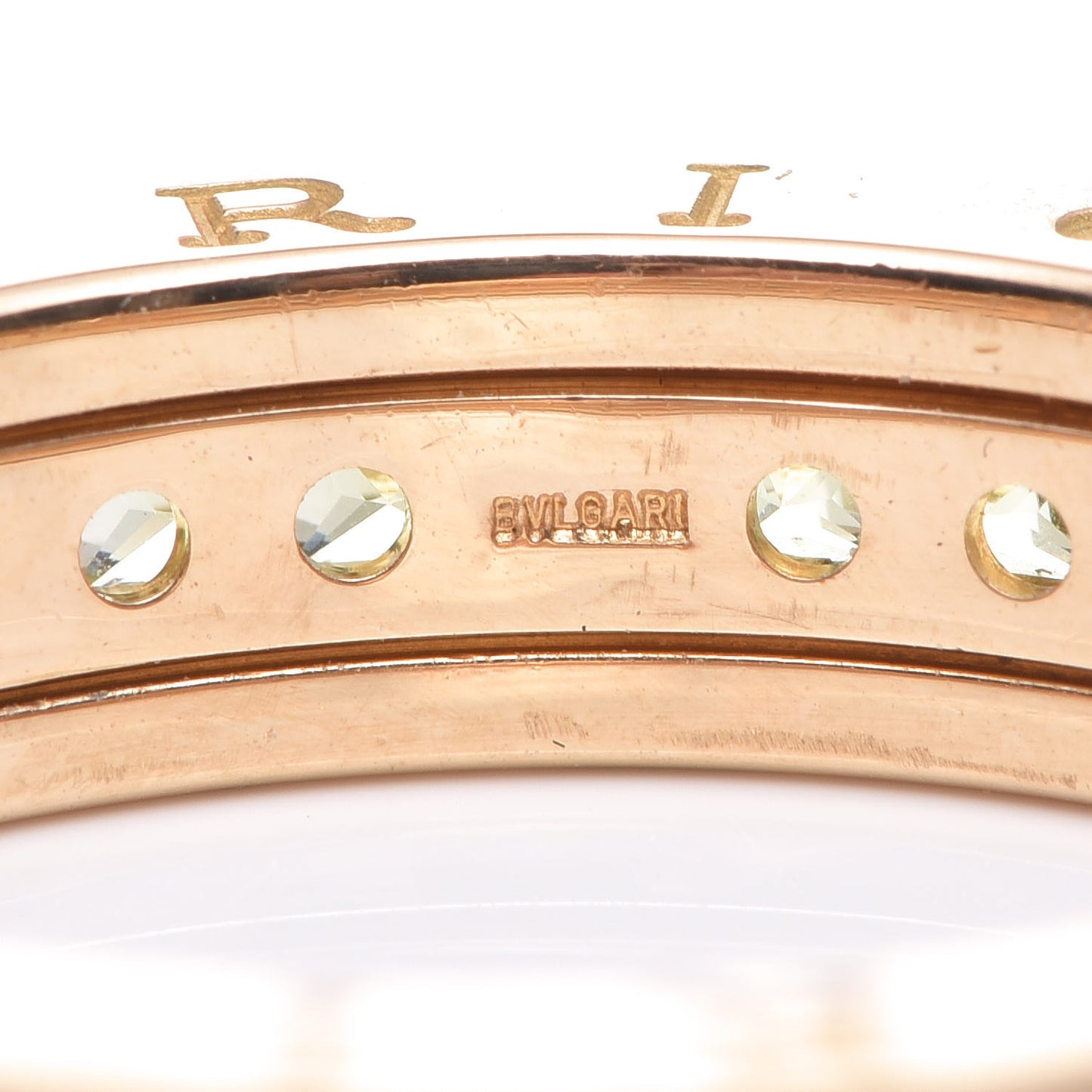 18K Yellow Gold Peridot B.Zero1 Band Ring 57 8