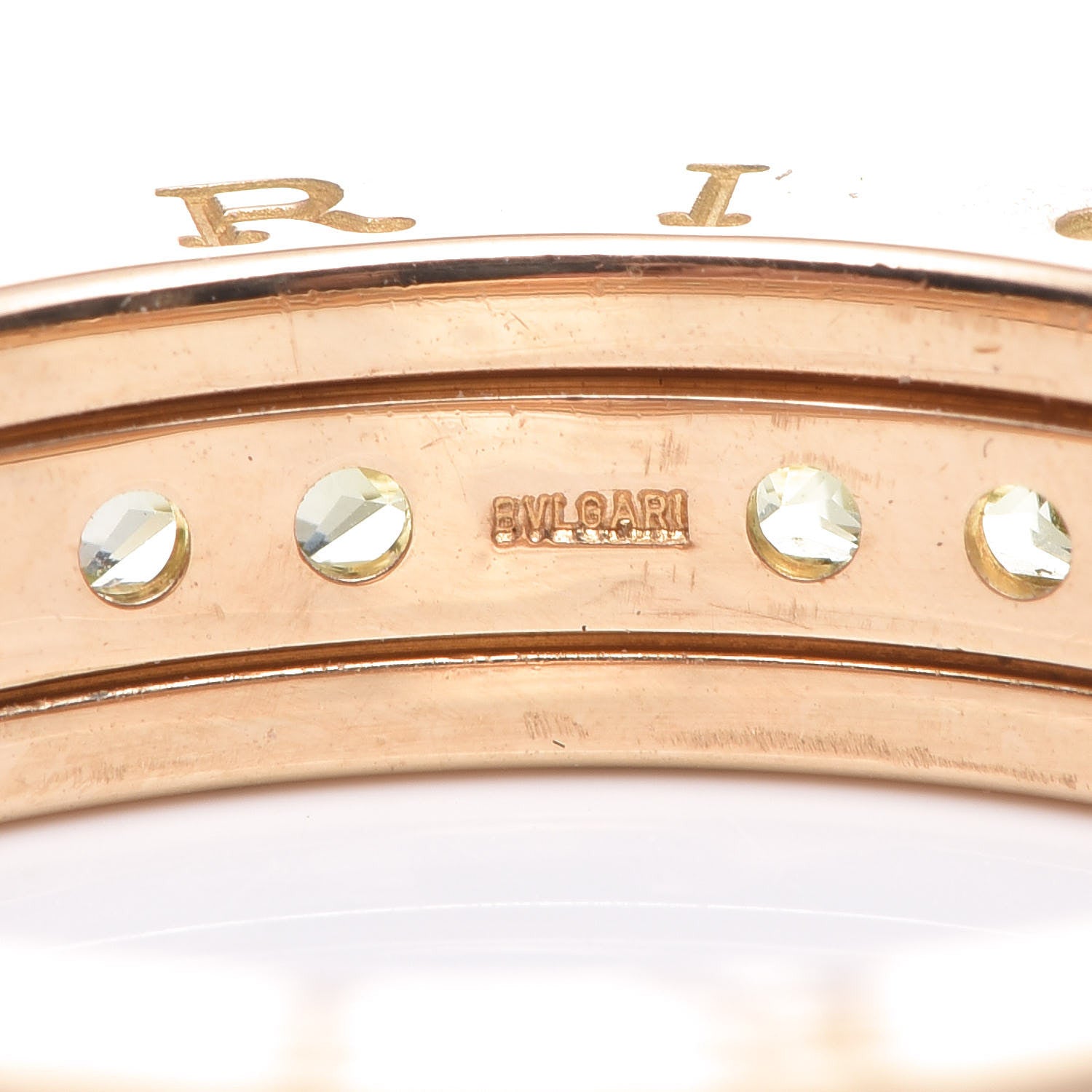 Bulgari 18K Yellow Gold Peridot B.Zero1 Band Ring 57 8 6 of 7