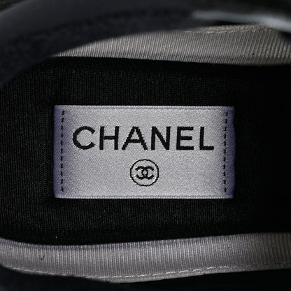 Chanel Fabric Calfskin Suede CC Sneakers 40.5 Black 7 of 8
