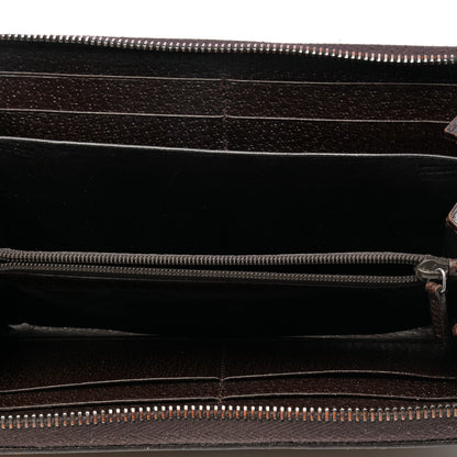 Gucci Monogram Metal Bar Zip Around Wallet Dark Brown 3 of 7