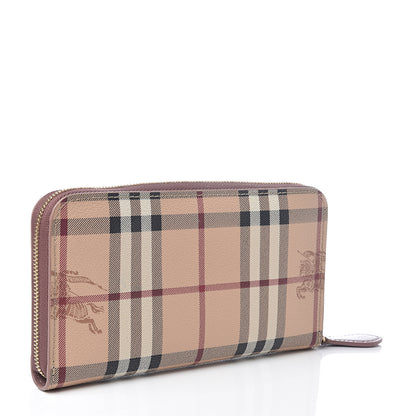 Burberry Haymarket Check Large Ziggy Zip Around Wallet Dusty Pink 2 of 5