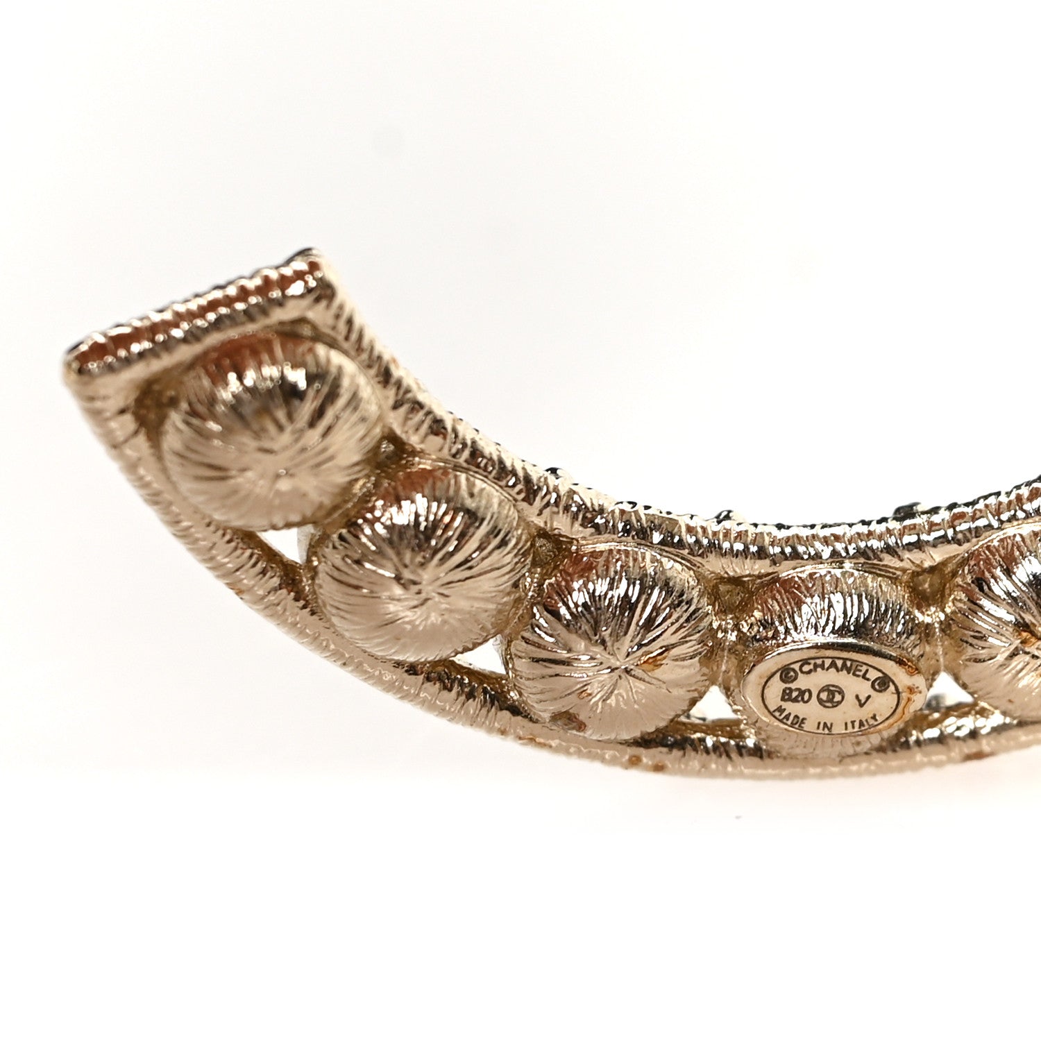 Chanel Crystal Cha-Nel Logo Brooch Set Gold 3 of 4