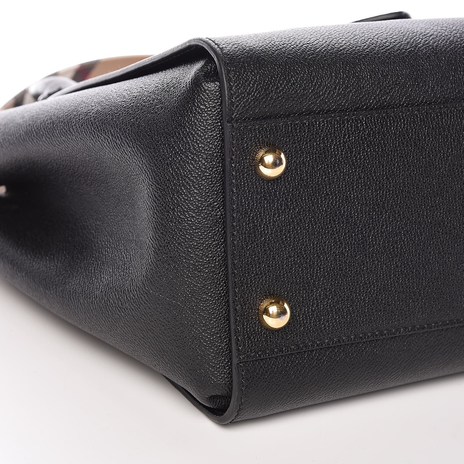 Burberry Soft Grain Calfskin Medium Buckle Tote Black 8 of 10