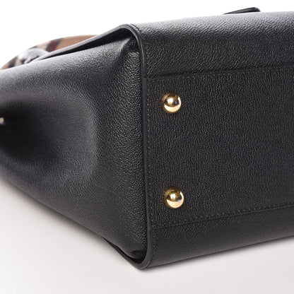 Burberry Soft Grain Calfskin Medium Buckle Tote Black 8 of 10
