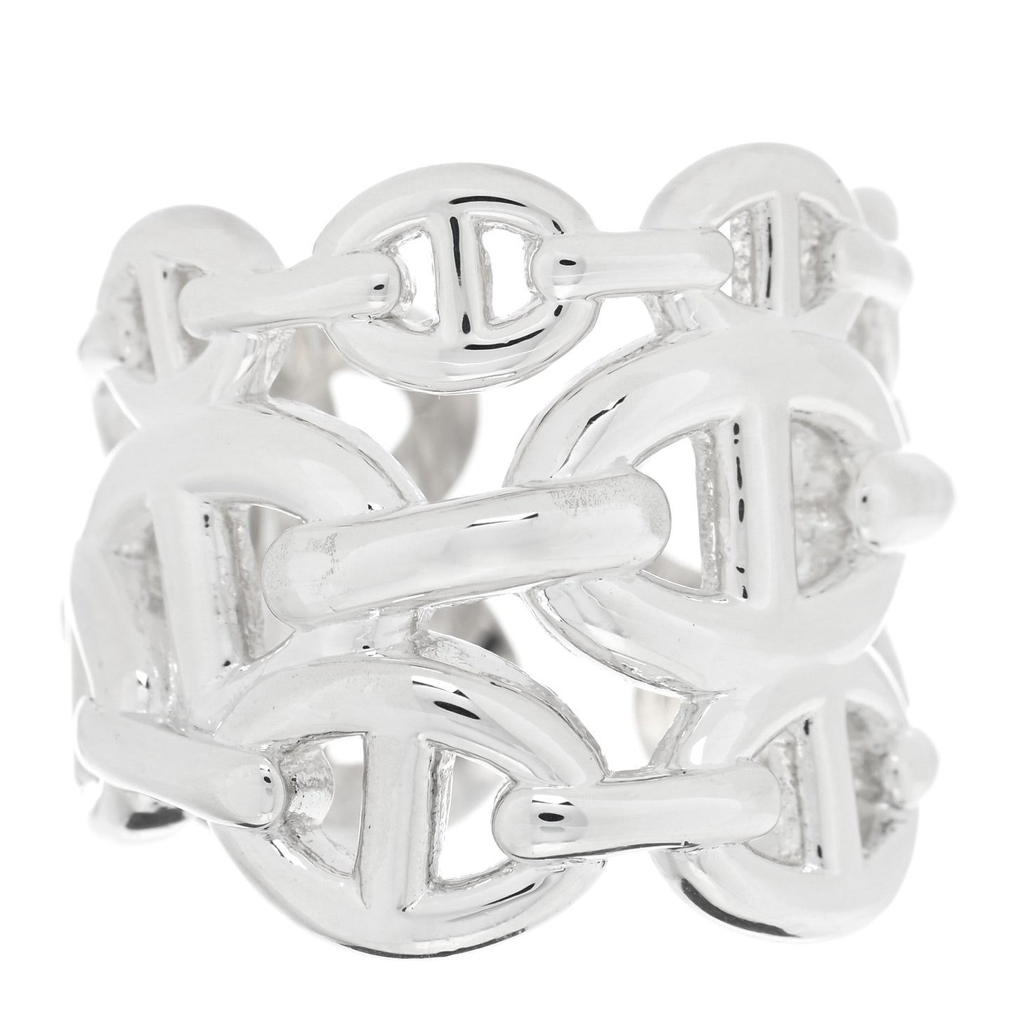 Sterling Silver GM Chaine d'Ancre Enchainee Band Ring 52 6