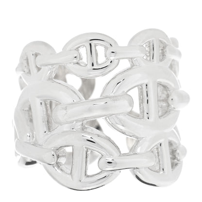 Hermes Sterling Silver GM Chaine d'Ancre Enchainee Band Ring 52 6 1 of 5