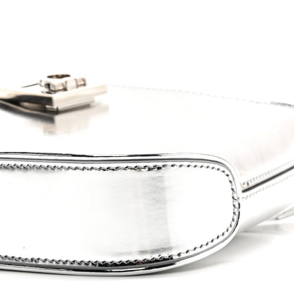 Salvatore Ferragamo Metallic Calfskin Mini Gancini Arch Hobo Argento 9 of 9