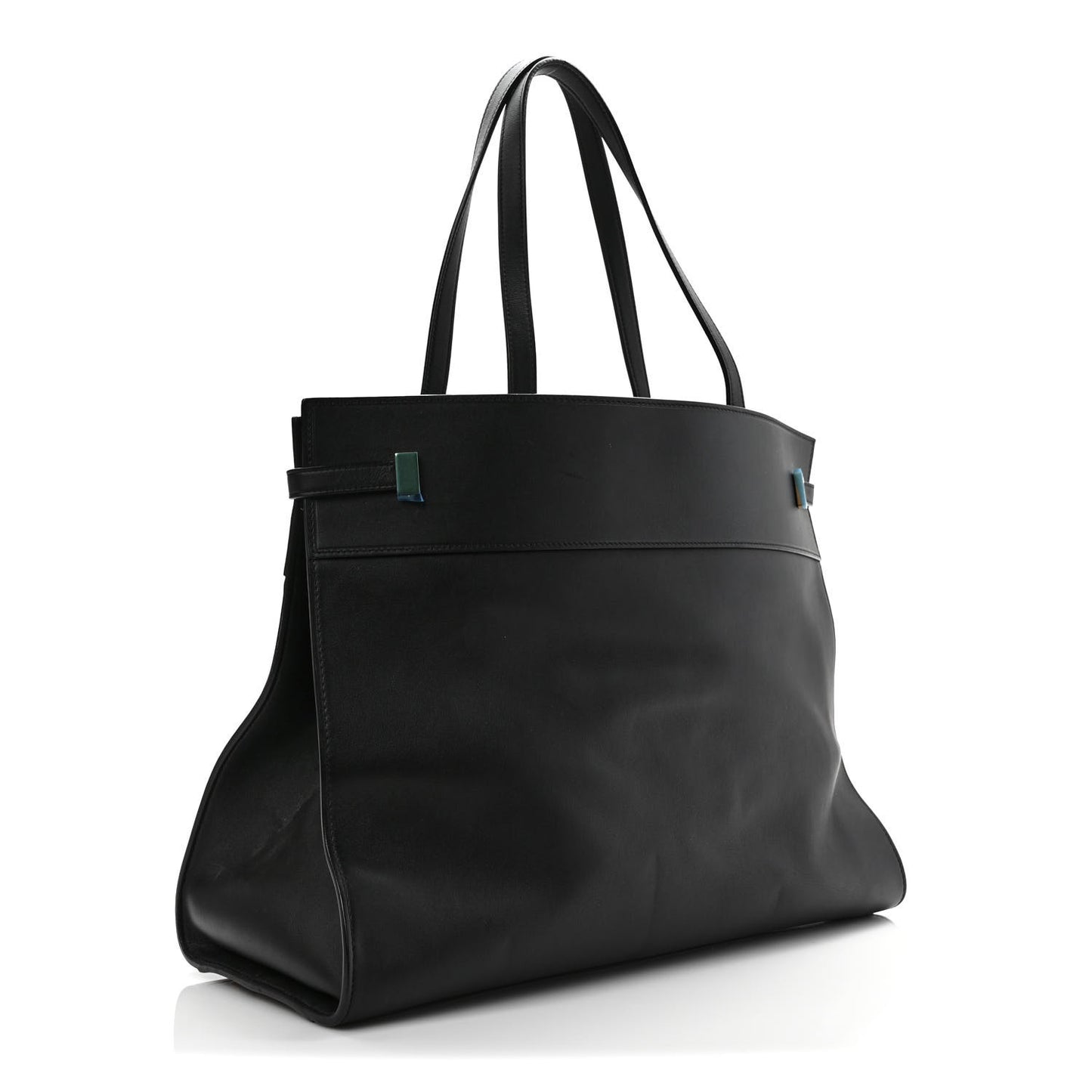 Calfskin Medium Manhattan Shopper Tote Black