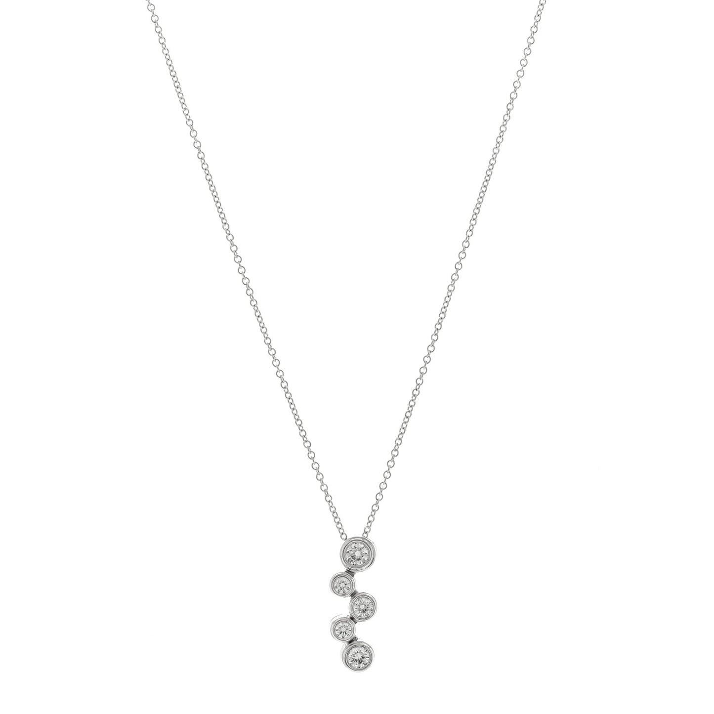 Platinum Diamond Bubble Pendant Necklace