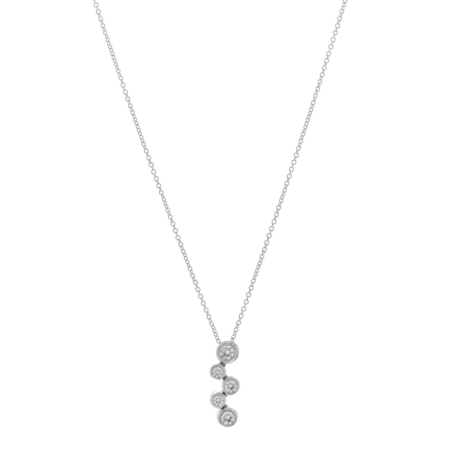 Tiffany Platinum Diamond Bubble Pendant Necklace 1 of 3