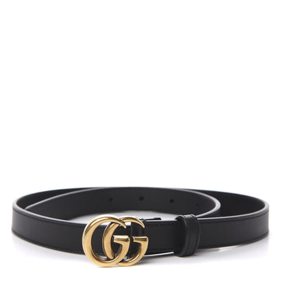 Gucci Calfskin Double G 20mm Belt 70 28 Black 1 of 5