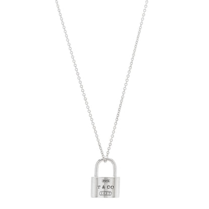 Tiffany Sterling Silver 1837 Lock Charm Pendant Necklace 1 of 6