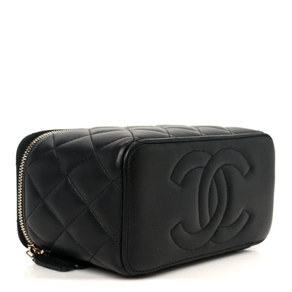 Chanel Lambskin Quilted Small Top Handle Vanity Case With Chain Black 4 of 11