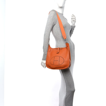 Hermes Taurillon Clemence Evelyne II PM Orange 2 of 13