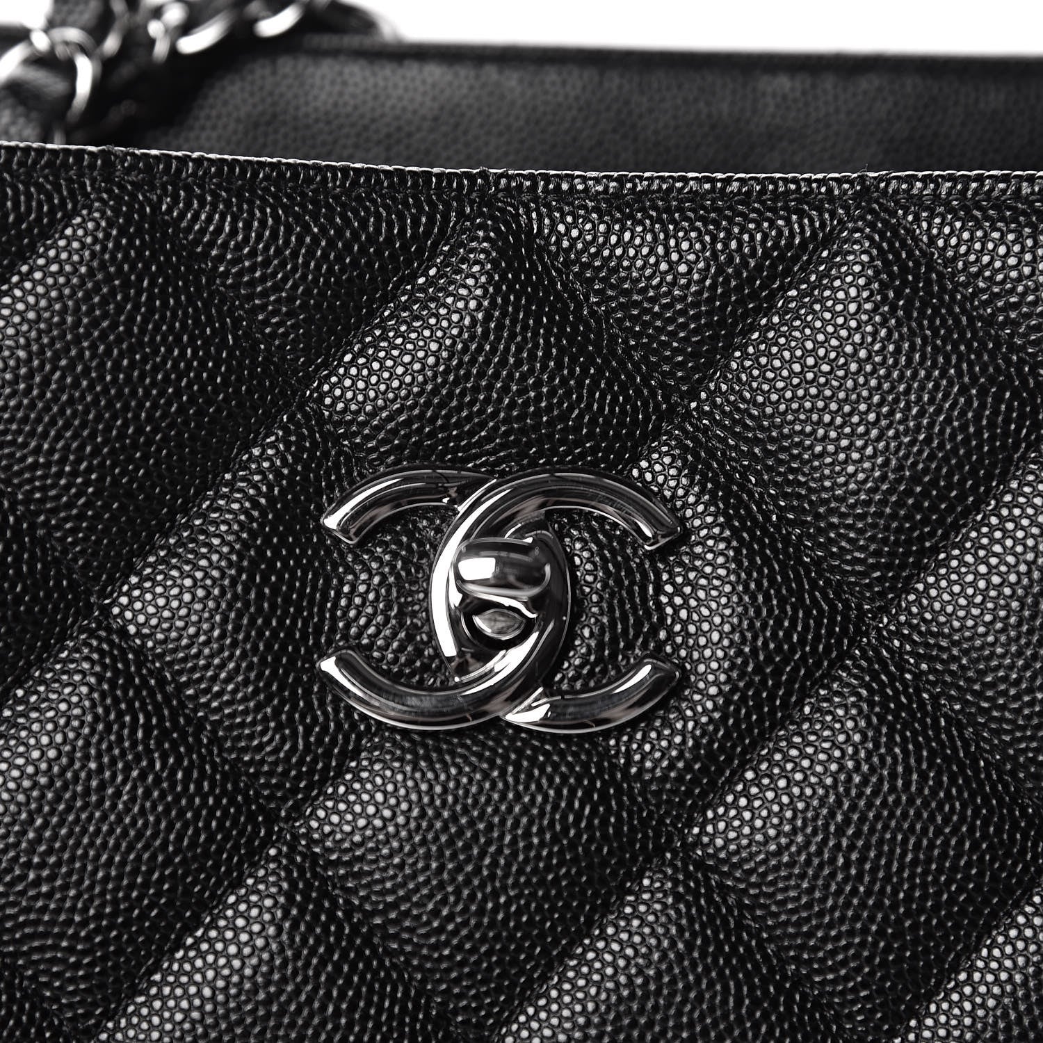 Chanel Caviar Quilted Large Classic Shopping Tote Black 10 of 11