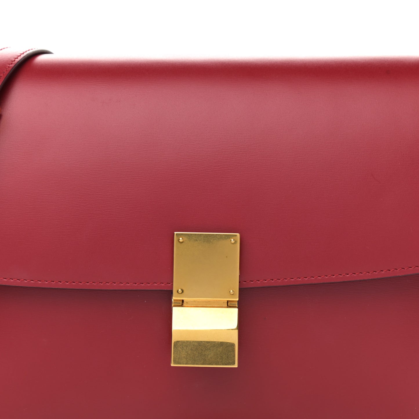 Box Calfskin Medium Classic Box Flap Bag Red
