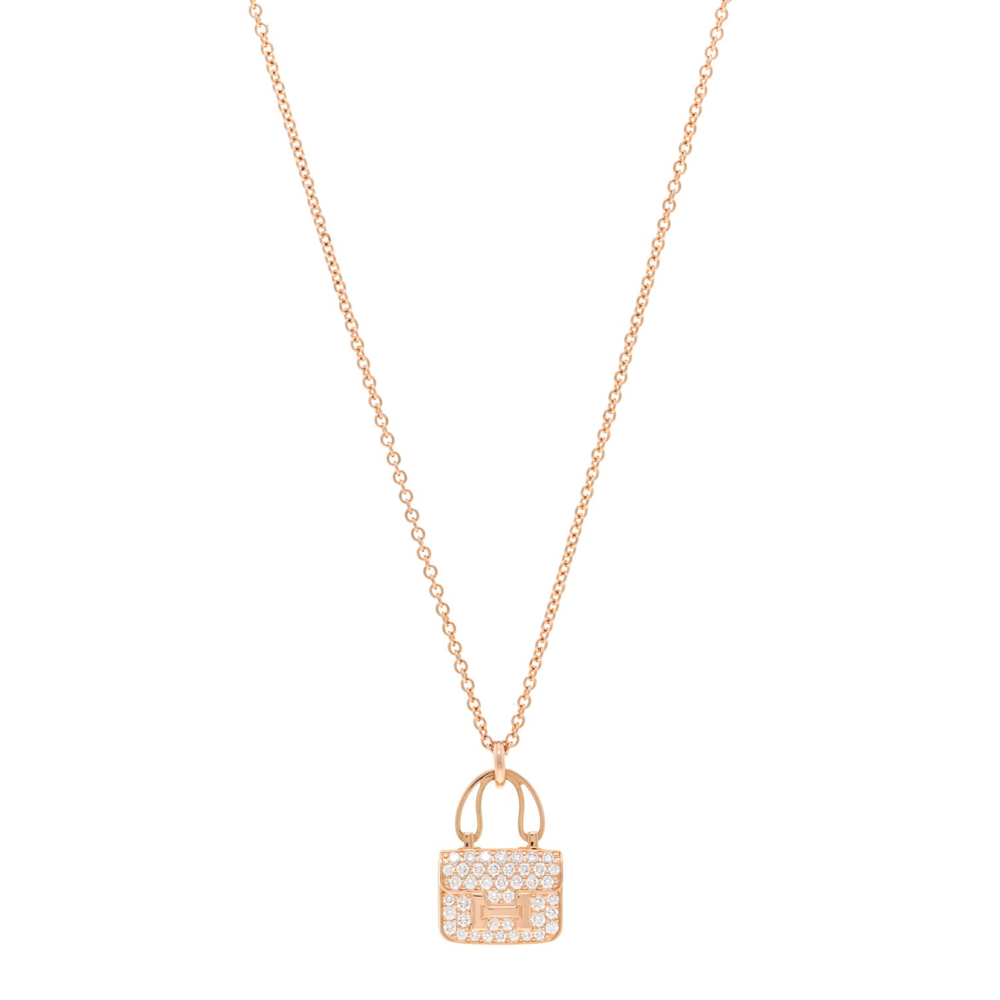 18K Rose Gold Diamond Constance Amulettes Pendant Necklace