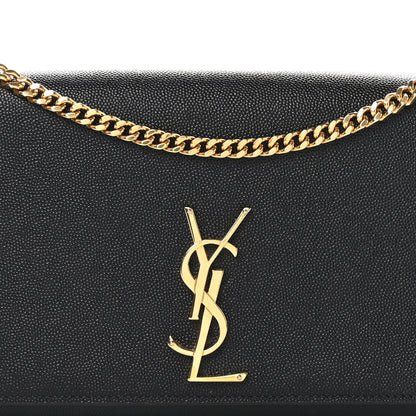 Saint Laurent Grain De Poudre Medium Classic Monogram Kate Satchel Black 8 of 11