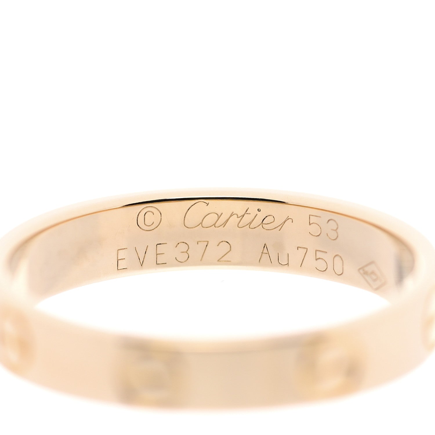 Cartier 18K Yellow Gold 3.5mm LOVE Wedding Band Ring 53 6.5 4 of 5