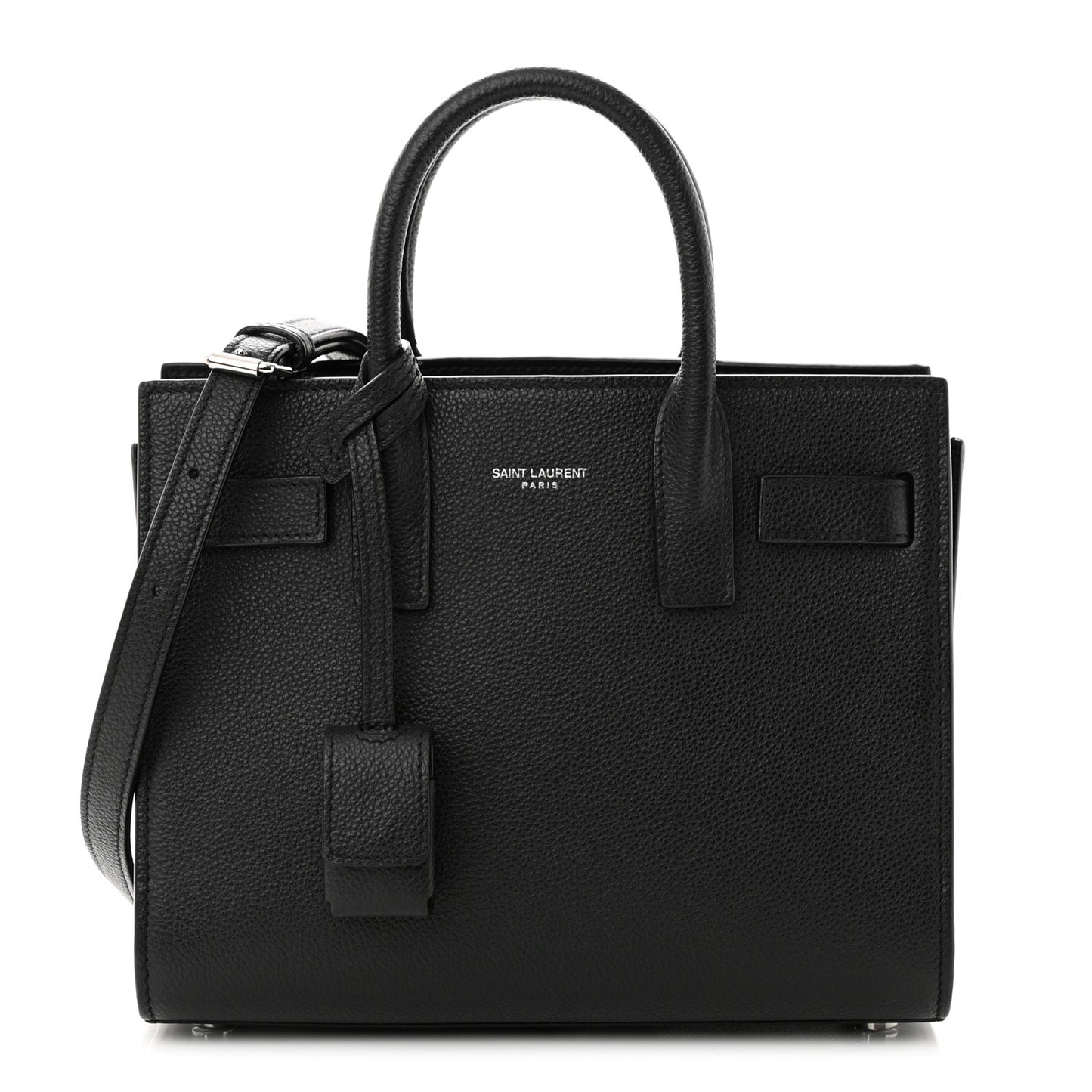 Grained Calfskin Nano Sac De Jour Black