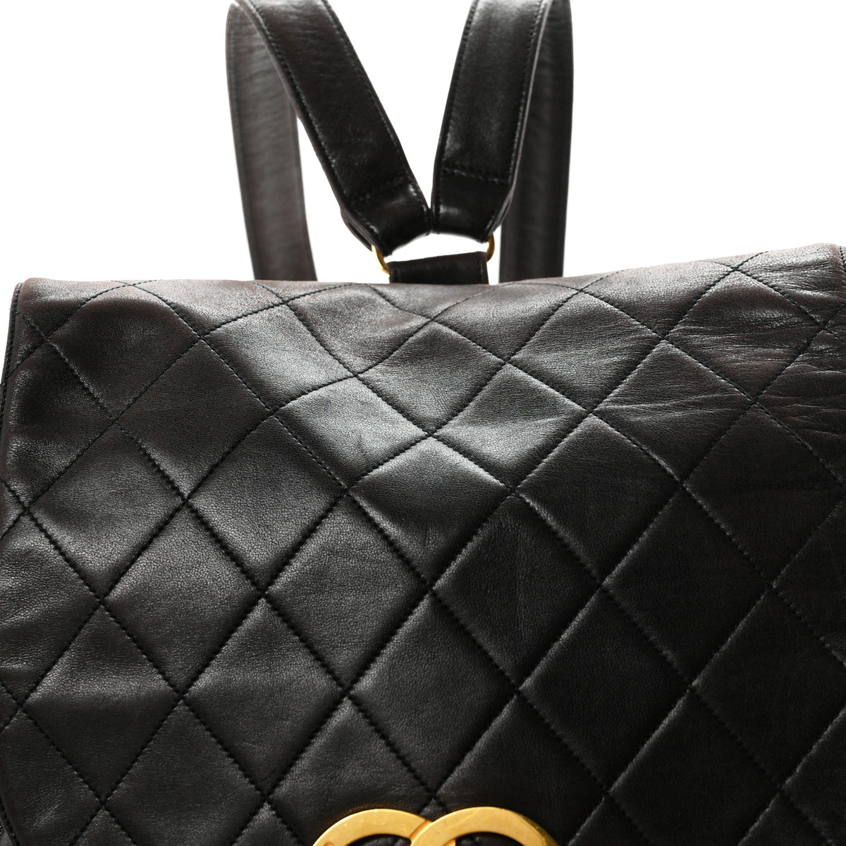 Chanel Lambskin Quilted Drawstring Backpack Brown 8 of 10