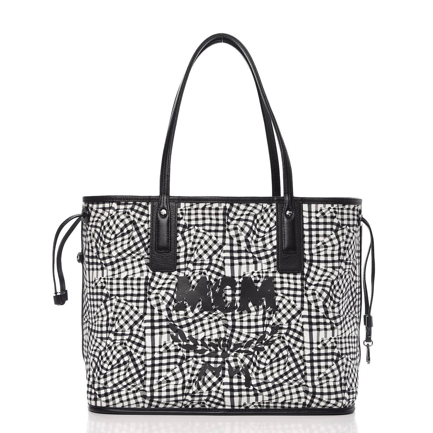 MCM Visetos Medium Liz Reversible Shopper Tote Black 8 of 12