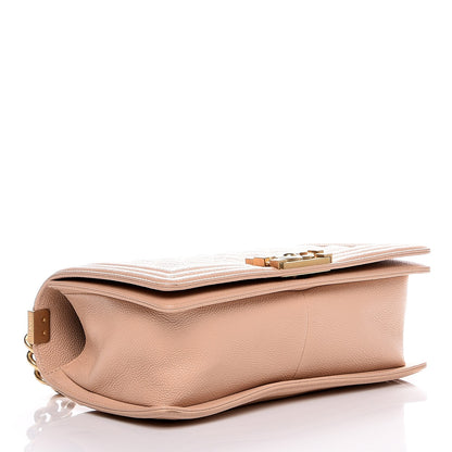 Chanel Caviar Quilted Medium Boy Flap Light Beige 5 of 8