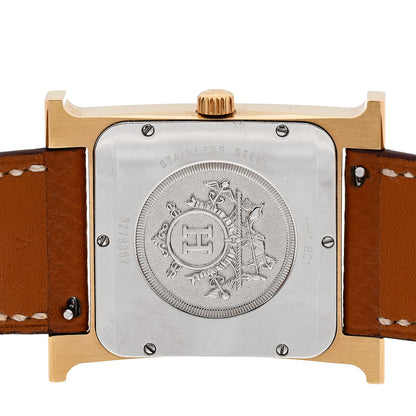 Hermes Stainless Steel Epsom 30.5mm Heure H Hour Quartz Watch Gold 4 of 5