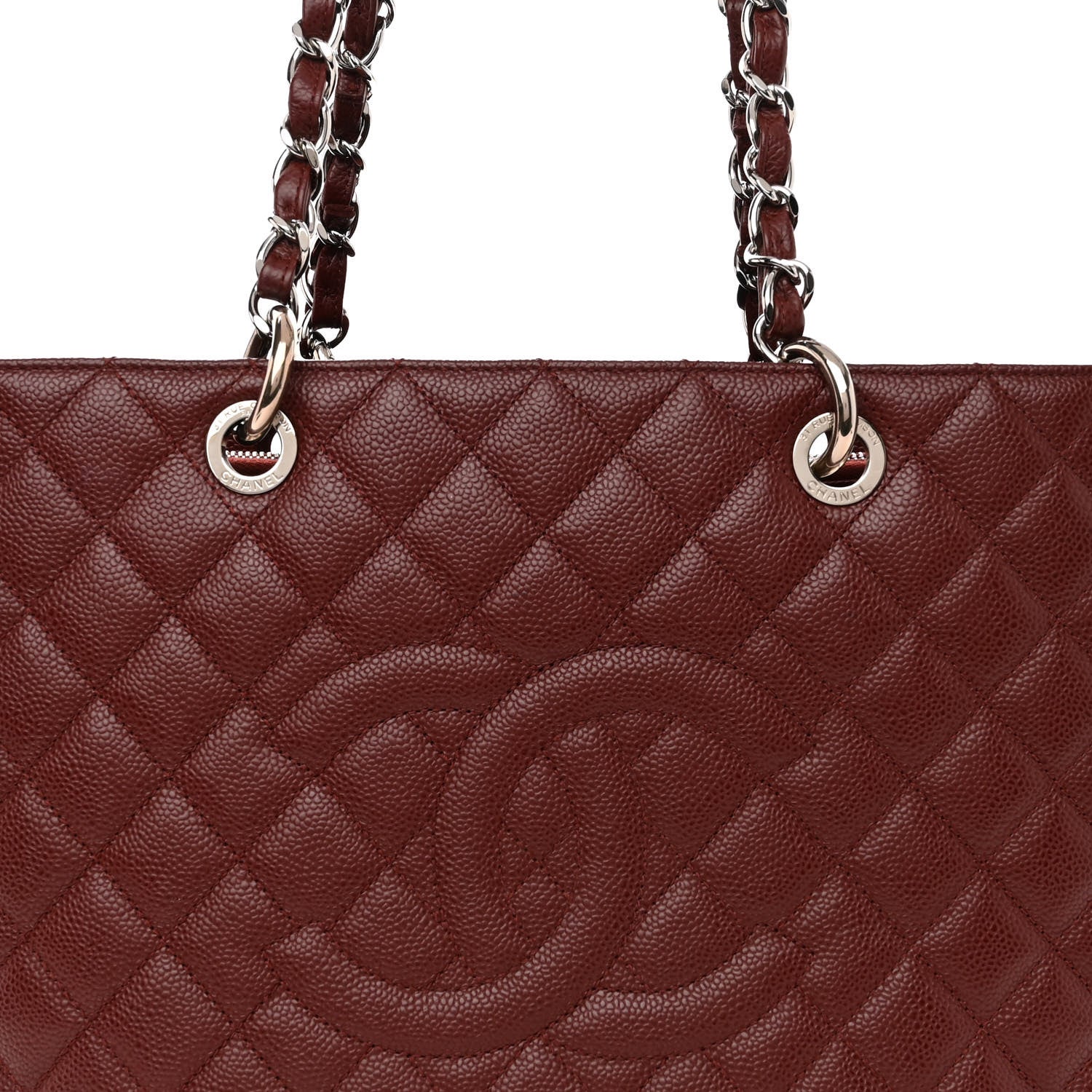 Chanel Caviar Quilted Grand Shopping Tote GST Dark Burgundy 8 of 10