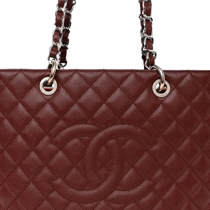Chanel Caviar Quilted Grand Shopping Tote GST Dark Burgundy 8 of 10