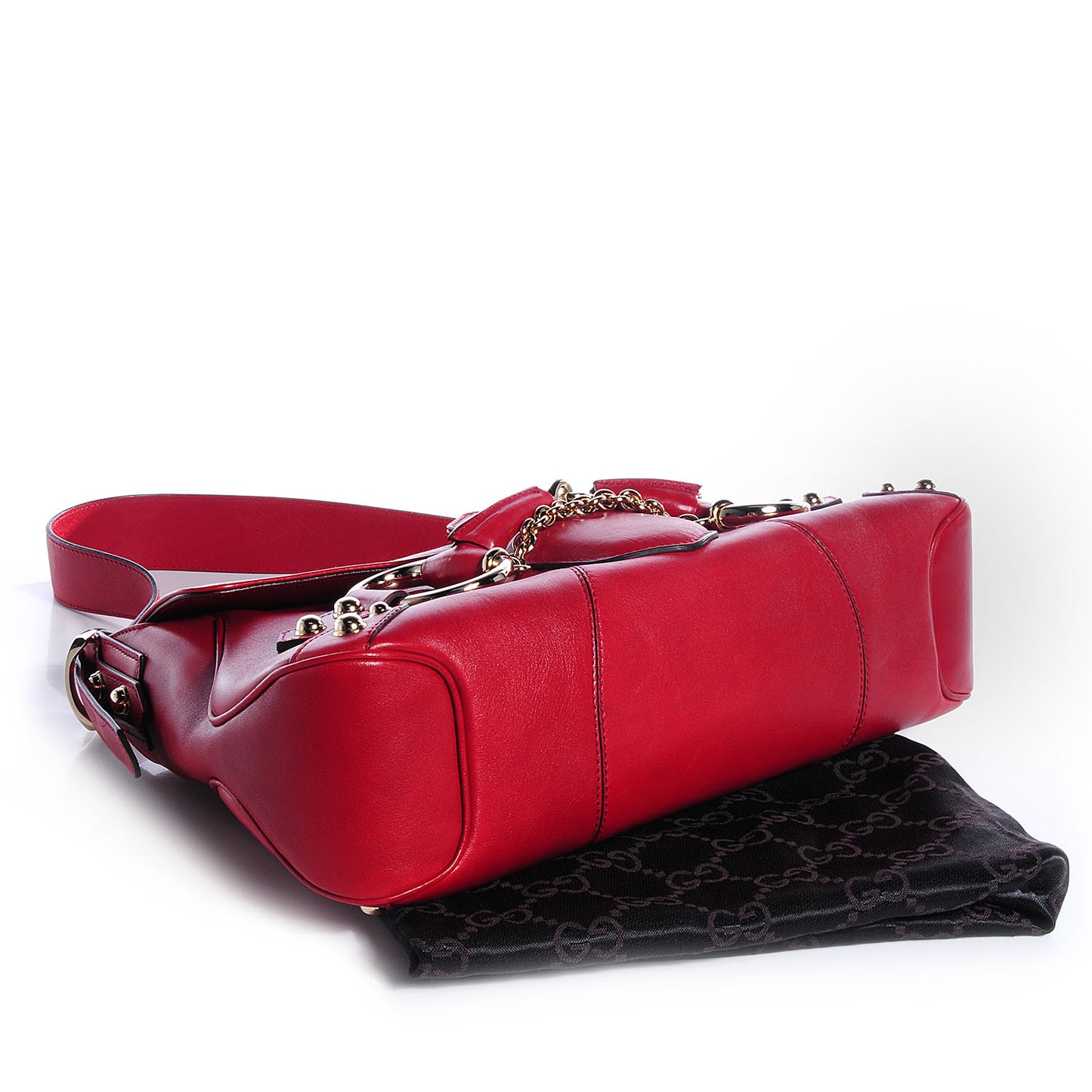 Leather Horsebit Flap Red