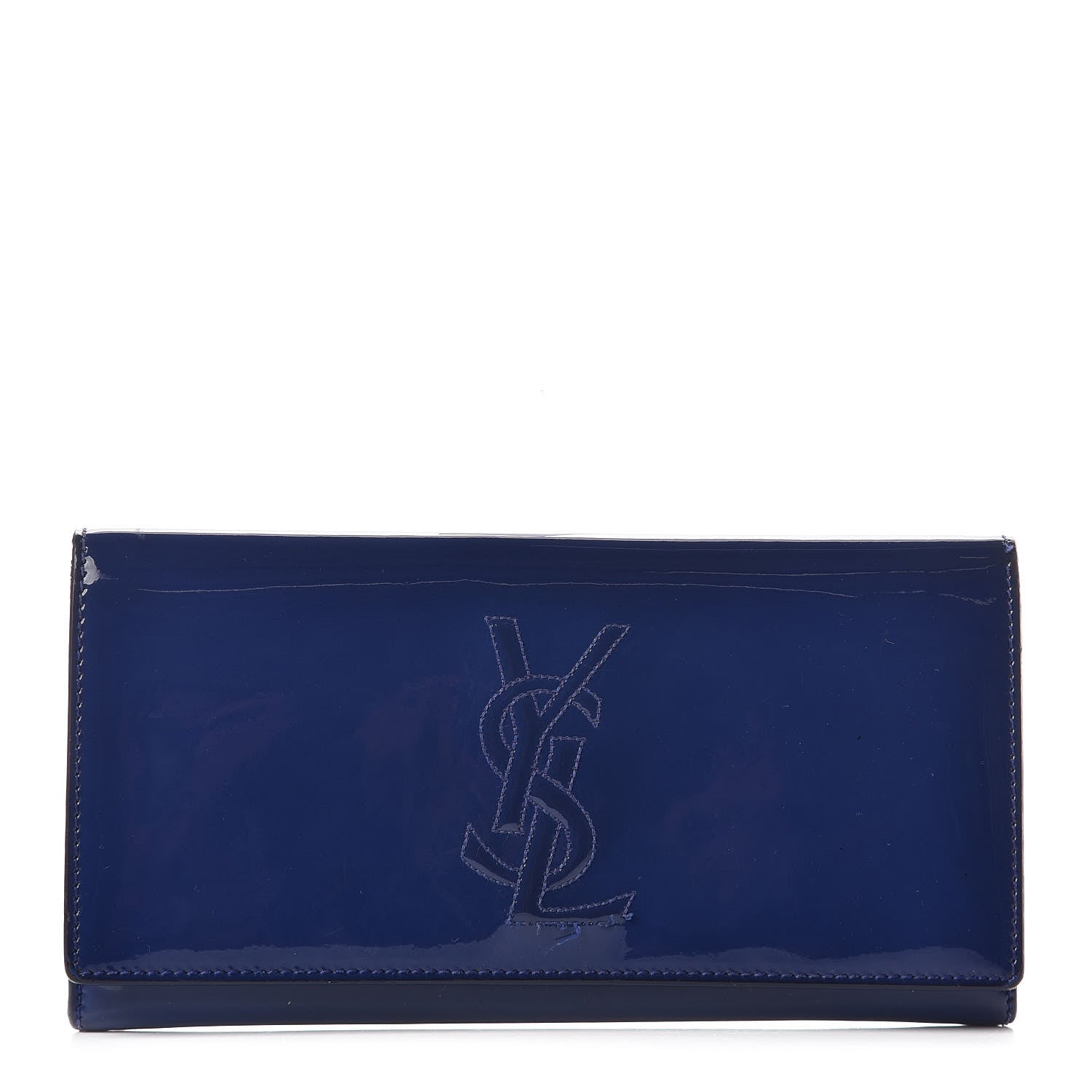 Saint Laurent Patent Belle De Jour Flap Wallet Blue 1 of 11