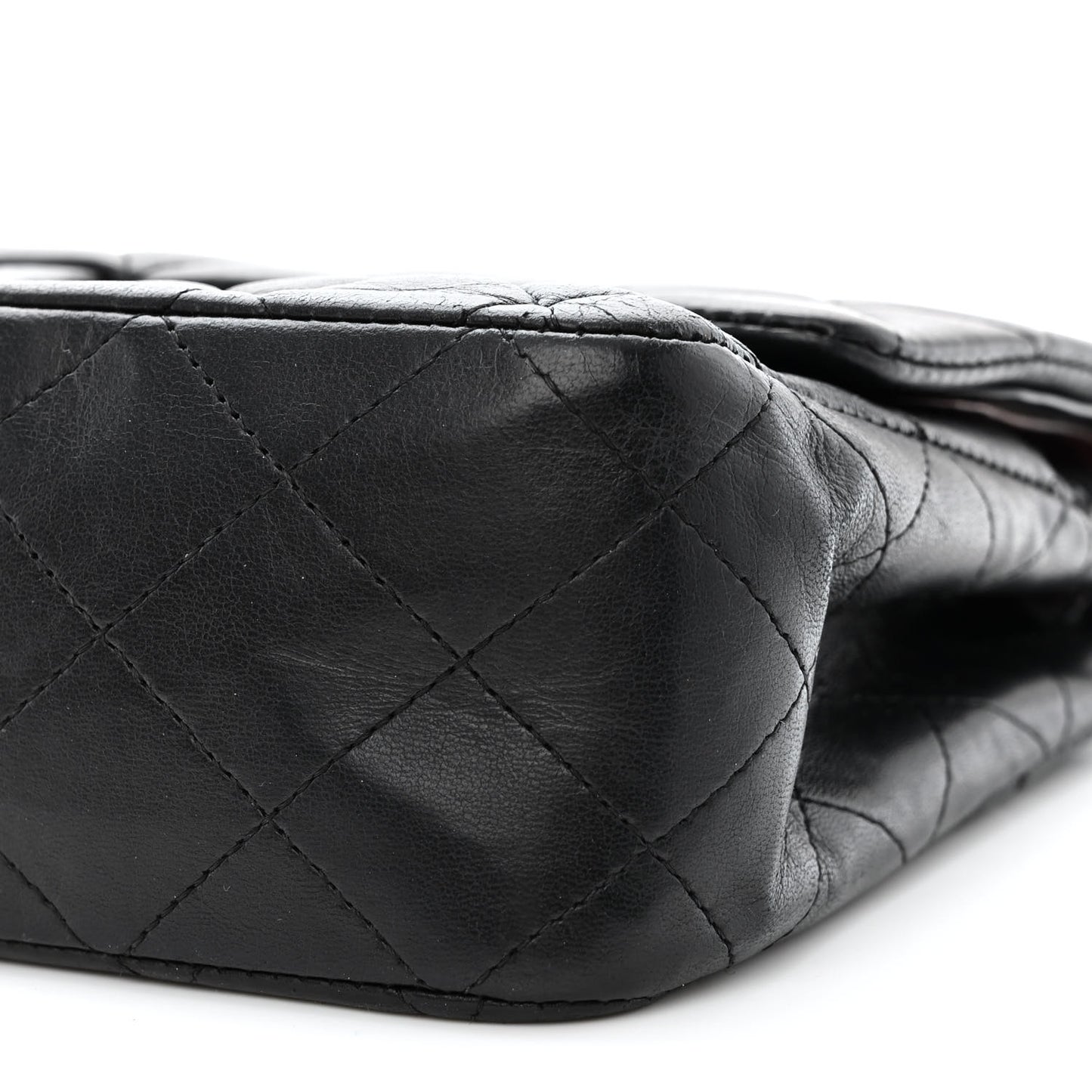 Lambskin Quilted Medium Double Flap Black