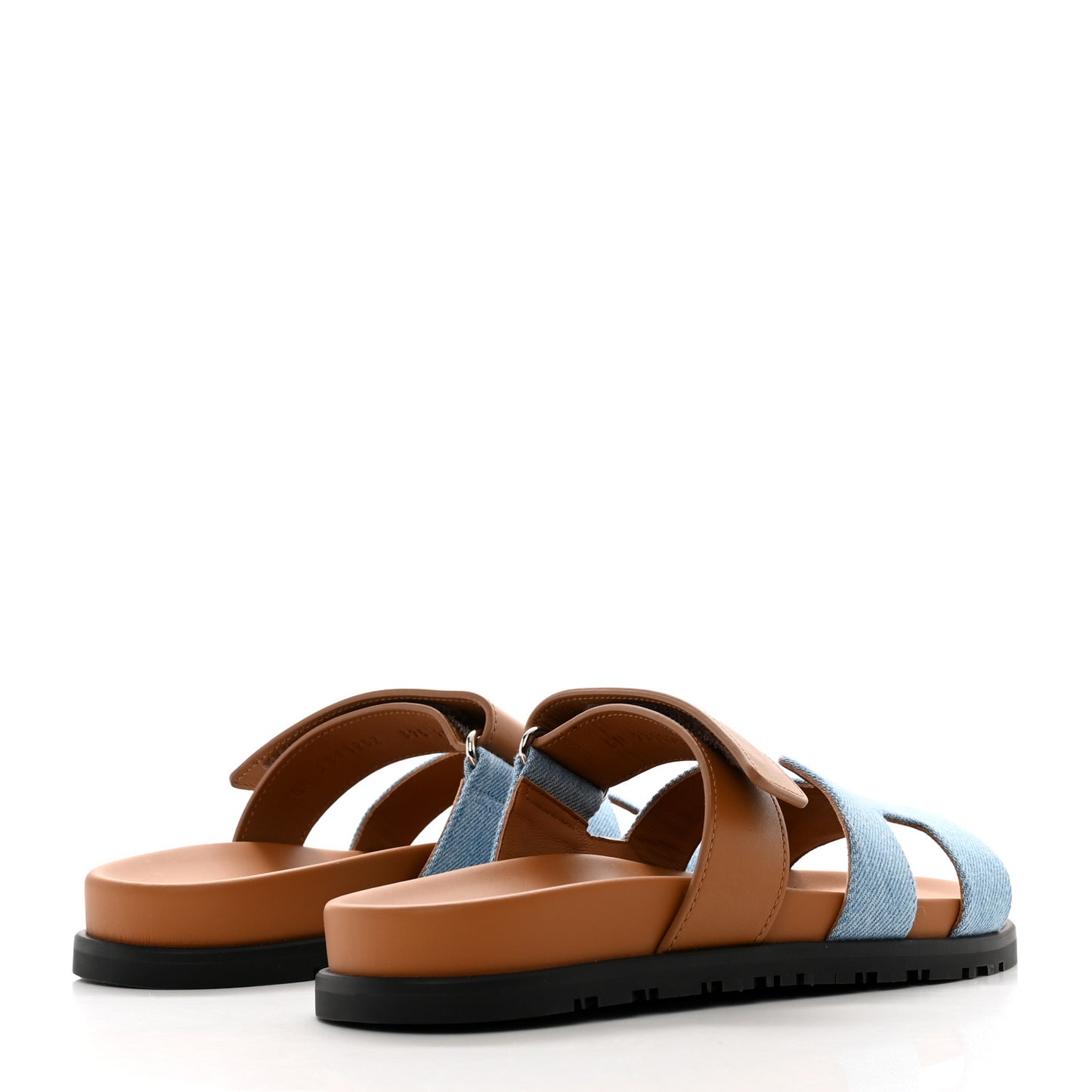 Denim Calfskin Womens Chypre Sandals 37.5 Bleu Clair Naturel