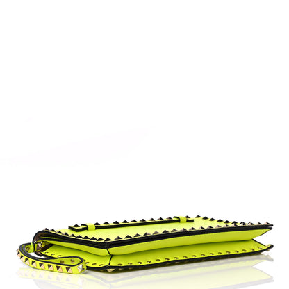 Valentino Garavani Nappa Rockstud Wristlet Clutch Yellow Fluo 3 of 4