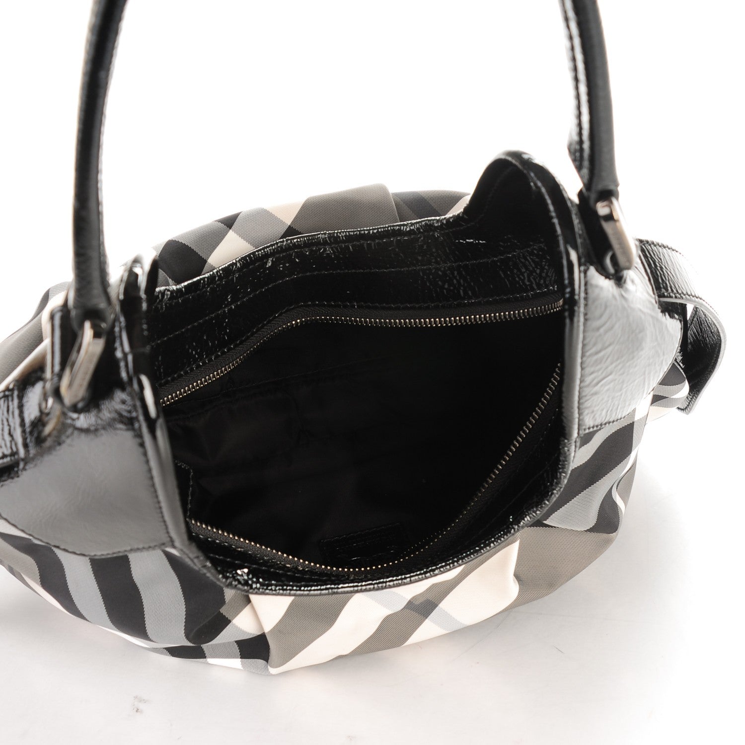 Burberry Beat Check Small Brooklyn Hobo Black 5 of 7