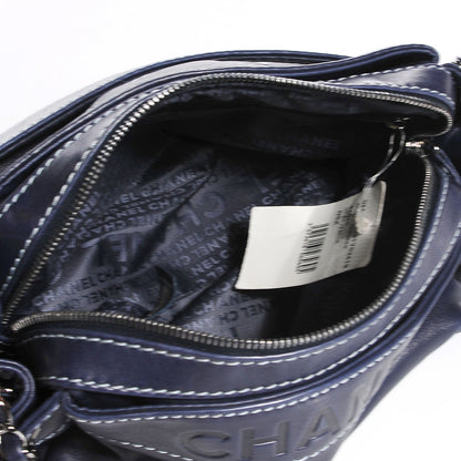 Chanel Lambskin Lax Accordion Hobo Dark Blue 5 of 7