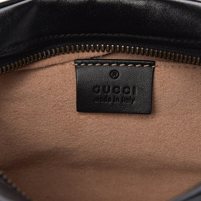 Gucci Calfskin Matelasse Mini GG Marmont Chain Shoulder Bag Black 5 of 9