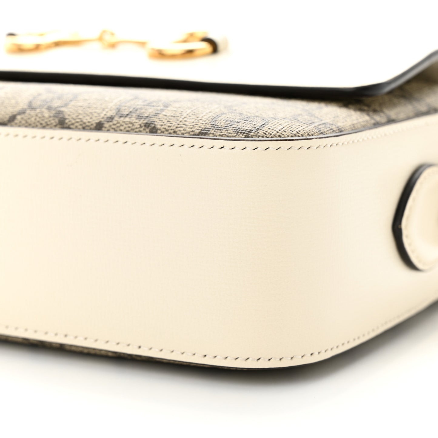 GG Supreme Monogram Small Horsebit 1955 Shoulder Bag Beige Mystic White