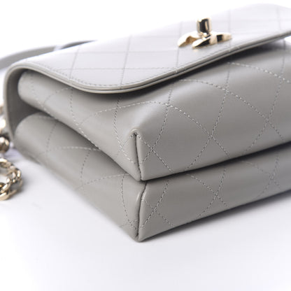 Chanel Calfskin Quilted Small Double Pocket Top Handle Flap Grey 9 of 10