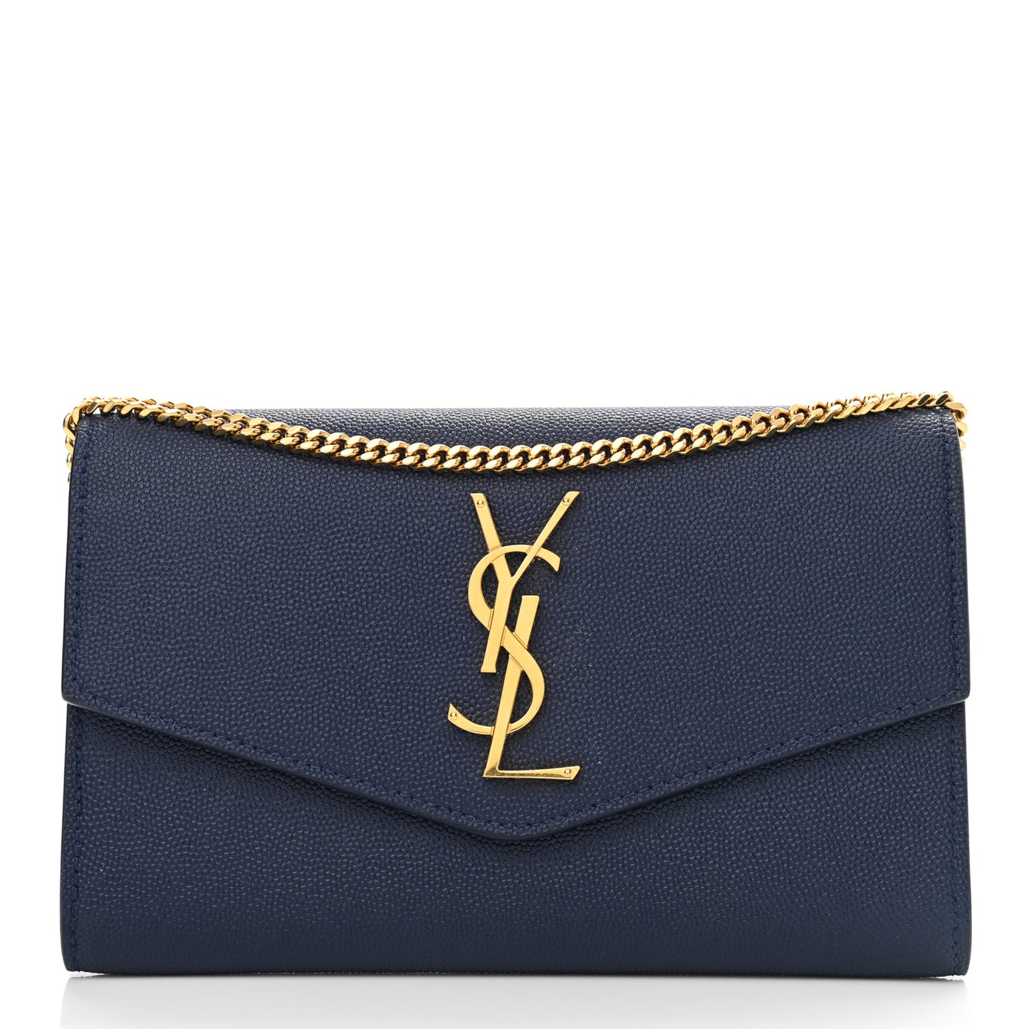 Grain De Poudre Monogram Uptown Chain Wallet Blue Charron