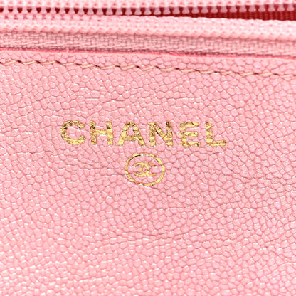 Chanel Iridescent Caviar Quilted Wallet on Chain WOC Rose Pink 6 of 11